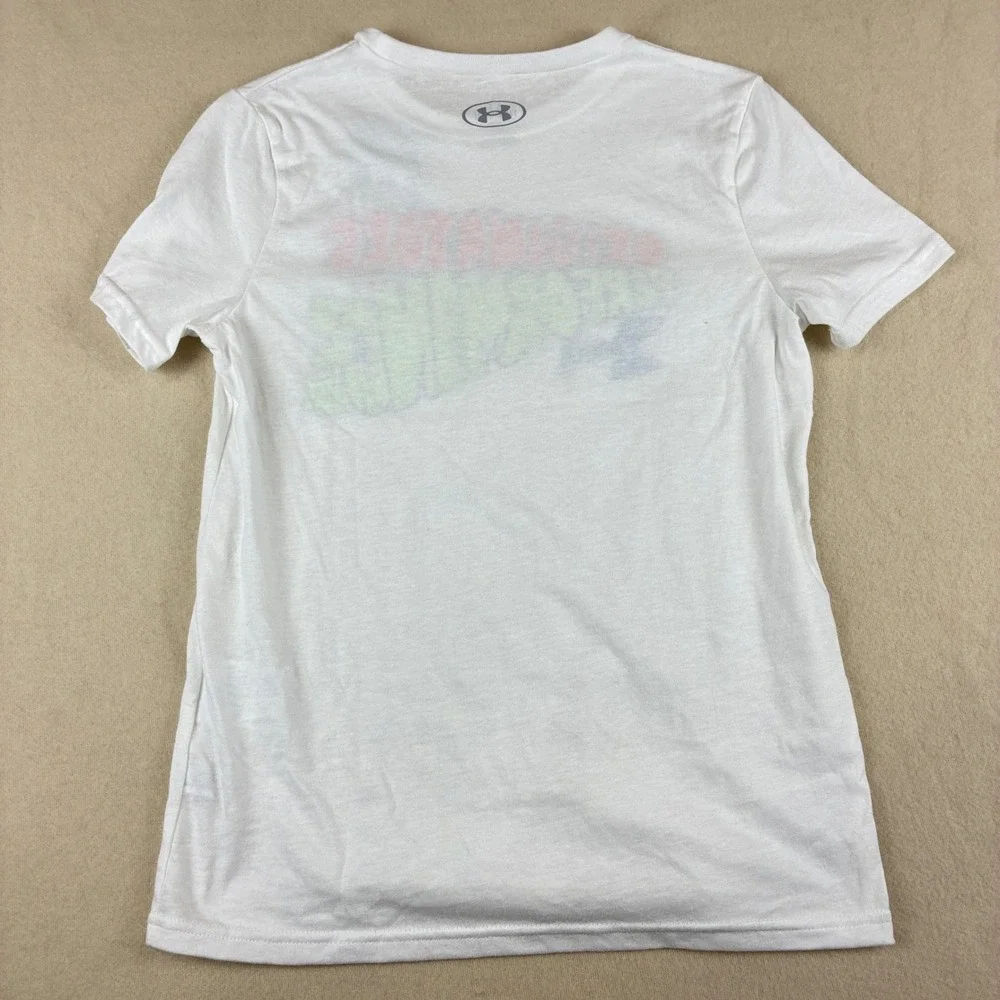 Under Armour Youth White Originators of Performance Graphic Tee Sporty Retro